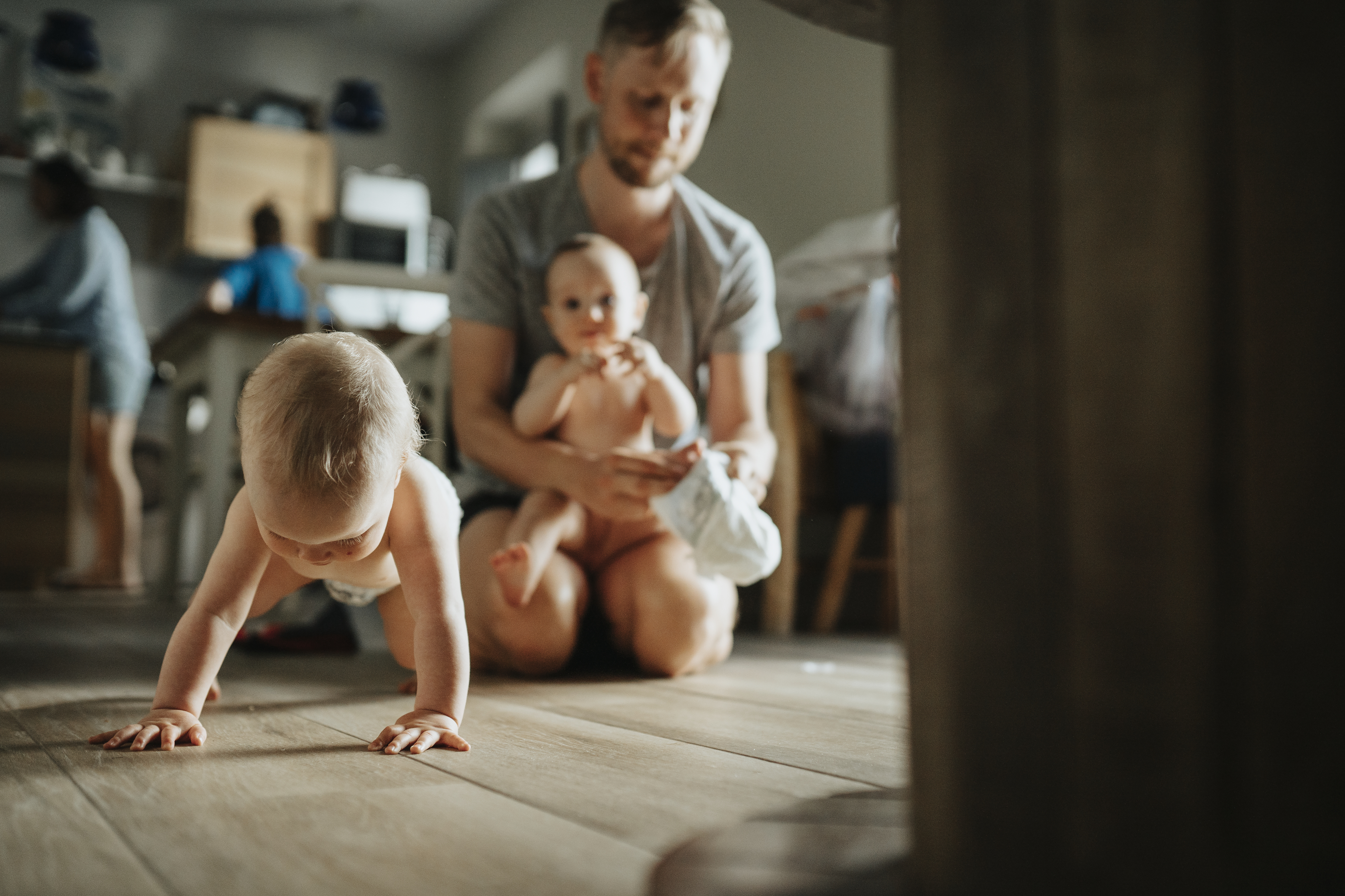 kids and dad